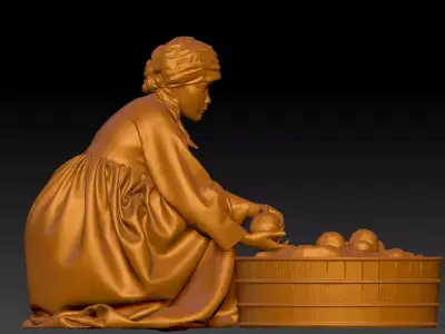 Refugees of the Korean War 3D model
