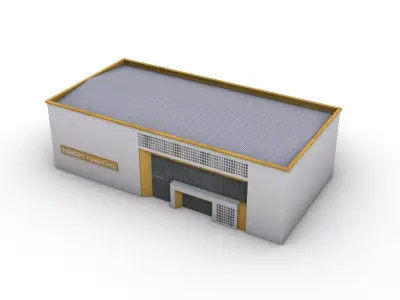Public Fitness Center Low-poly 3D model