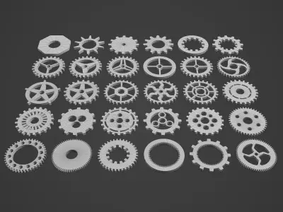 Gear Pack Low-poly 3D model