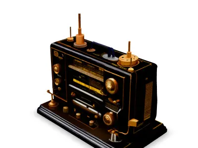Vintage SciFi Radio Receiver 3D Model Low-poly 3D model