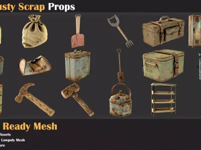 30 Rusty Scrap Props - VOL 33   3D model