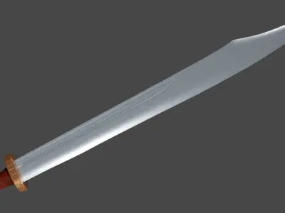 Falchion sword with Spatha handle Low-poly 3D model