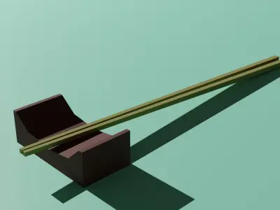 Sushi with chopsticks and souse PBR low-poly NO normales Low-poly 3D model