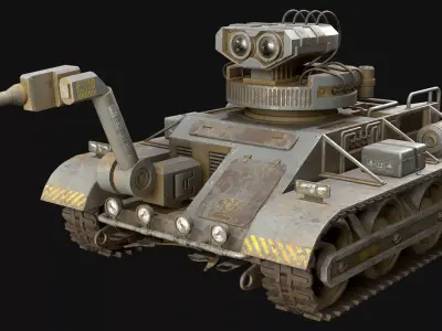 Robot Concept-3-Urban-Dirty Low-poly 3D model