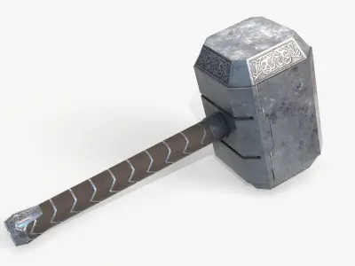 Thor Hammer Low Poly PBR Low-poly 3D model