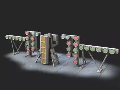 Fresnel lensoptical aid system of Aircraft Carrier Low-poly 3D model