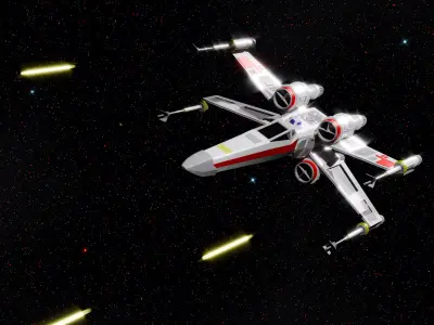 Low Poly X-Wing Low-poly 3D model