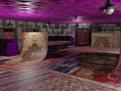 Carpet Rug Store Low-poly 3D model