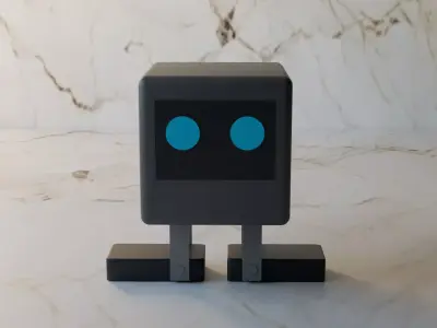 Minimalist Cute Robot Character  Low Poly Sci-Fi Toy 3D Model Low-poly 3D model