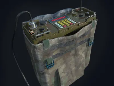 Military radio Low-poly 3D model
