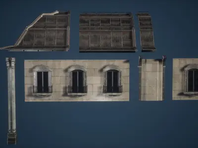 Small Residental Window Game Ready Low-poly 3D model
