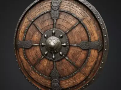 Viking Shield 3D model 8
