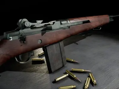 M14 Battle Rifle Low-poly 3D model