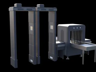 Security Checkpoint 3D Model Low-poly 3D model