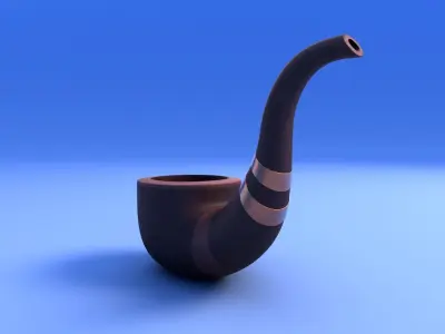Pipe - Wood - rigged Low-poly 3D model