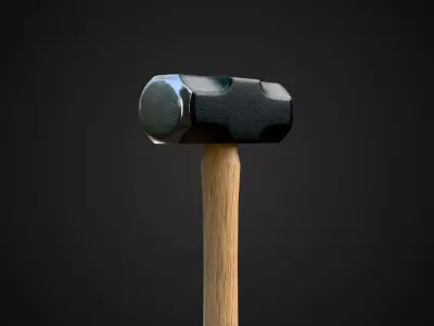 Sledge Hammer Low-poly 3D model