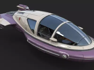 Speeder Future Bus  High Detail 3D model