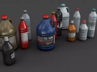 plastic bottles Low-poly 3D model purchase