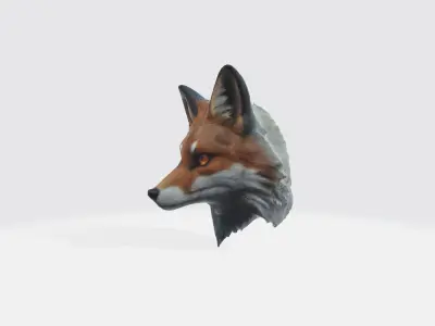 fox with large pointed ears 3D model