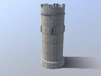 Medieval Castle Tower Low-poly 3D model