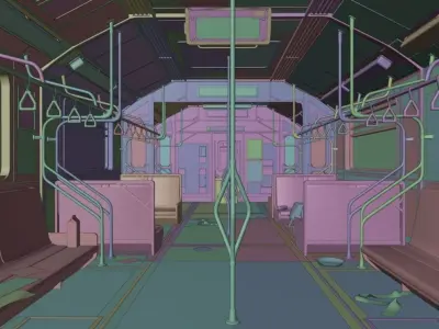 High -end high -speed rail subway flight attendant 3D model