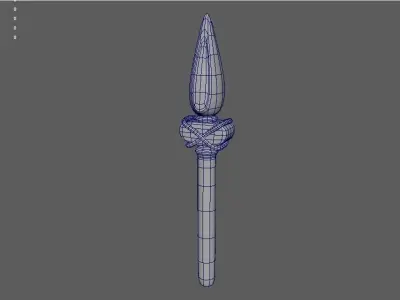 weapon sword with wooden handle Low-poly 3D model