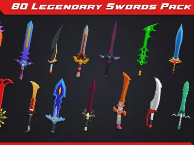 Swords Pack - Legendary Swords Low-poly 3D model