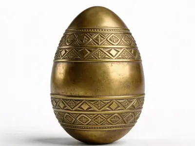 The Gilded Relic Ornate Brass Easter Egg 3D Model Low-poly 3D model