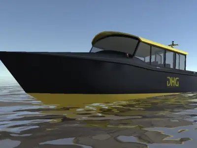 DHG Rotterdam watertaxi 3d low-poly model Low-poly 3D model