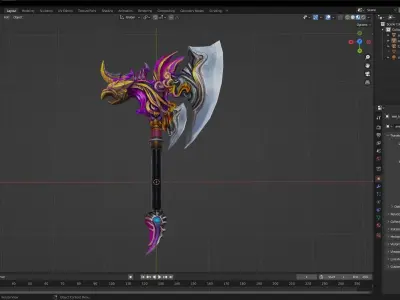 12 unique fantasy weapons - part 12 Low-poly 3D model