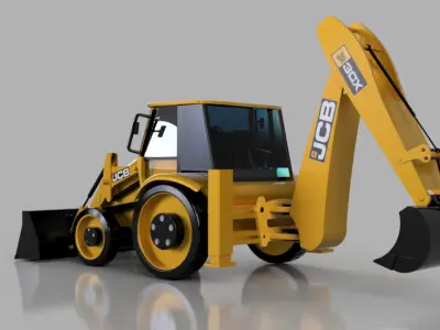JCB 3D Model - Mechanical Design - STL and STEP Files 3D print model