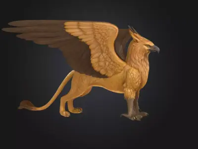 Fantasy Mythical Griffin Bird 3D model Low-poly 3D model