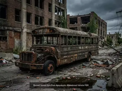 Post Apocalyptic Wrecked Vehicles Pack Low Poly Game Ready PBR