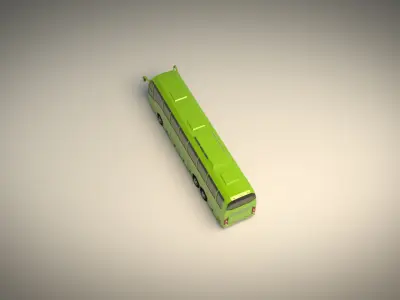 Low Poly Coach Bus 01 Low-poly 3D model