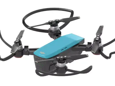 DJI Spark Blue Black drone 3D model