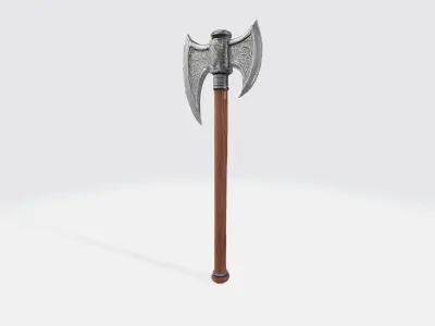 Historical Battle Axe and Morning Star Weapons Free low-poly 3D model