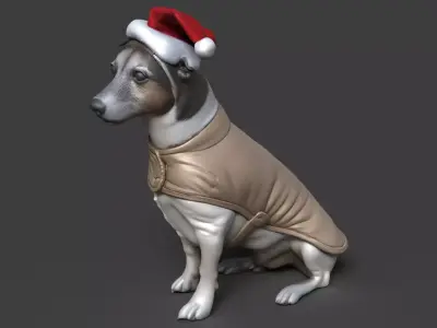 Chinese Dog Figure  Low-poly 3D model