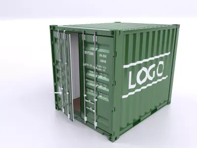 Standart 10ft Container Rigged 3D model