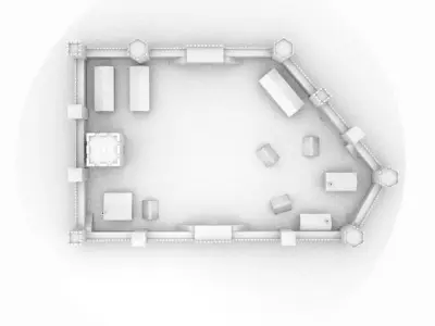 Ancient castle  Low-poly 3D model