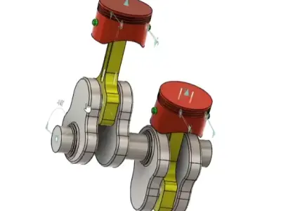 Two cylinder Engine 3D model