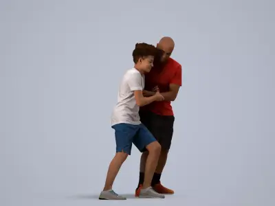 00374Lucas010 - Young mixed-race male exercising in summer 3D model