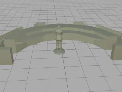 HO Scale Circular Reception Desk Free 3D print model
