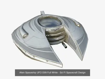 10 Alien Spaceships UFO Collection I White - Spacecraft Design 3D Model Pack