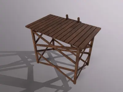 Medieval PBR Guard Tower Game Ready Low Poly 3D Model Low-poly 3D model