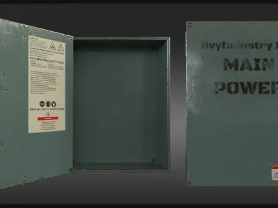 Industrial Control Panel Kitbash Low-poly 3D model