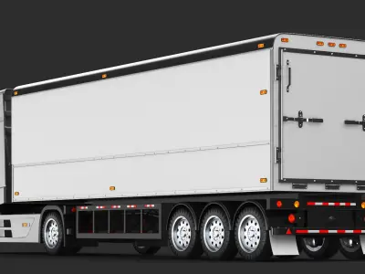 Detailed Three Cargo Trucks  purchase 3D model