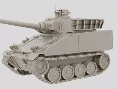 Tracked Self Propelled Artillery Vehicle for 3D print 3D model
