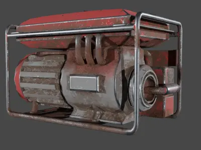 Diesel engine Low-poly 3D model