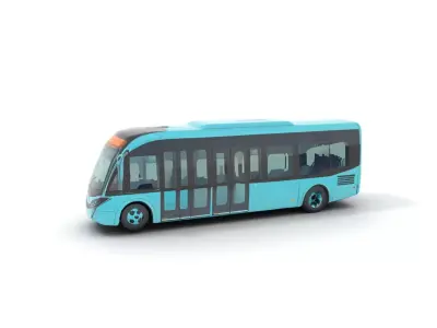 Teal City Bus model pack Low-poly 3D model