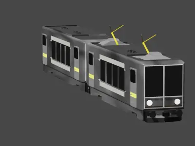 METRO TRAIN WITH COACH 3D model